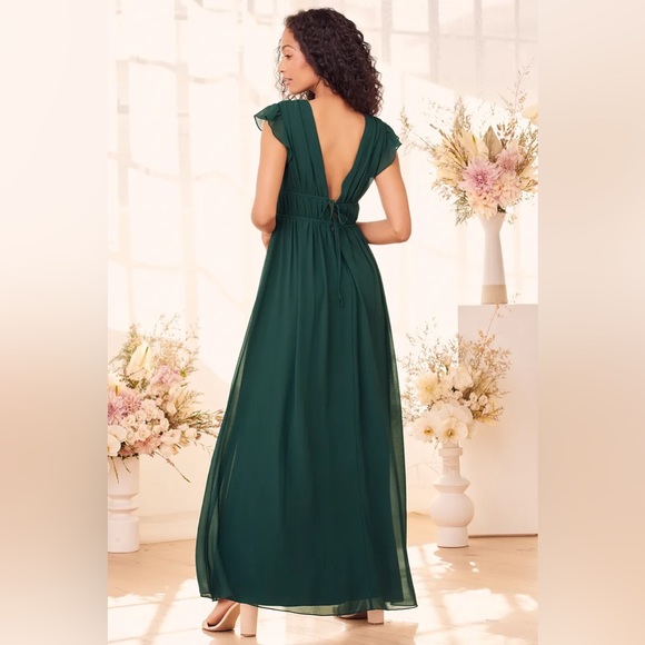 Lulus I'm All Yours Emerald Green Ruffled Maxi Dress - Picture 3 of 7